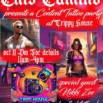 Ellis Camino Hosting Content Tattoo Party at Trippy House